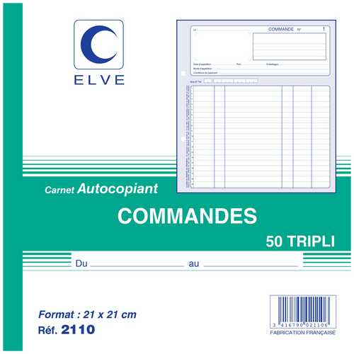 Carnet autocopiant 