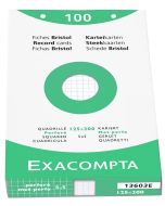 Photo Fiches Bristol quadrillées et perforées - 125 x 200 mm - Blanc EXACOMPTA Image