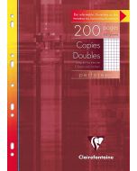 Lot de 200 copies doubles perforées - Petits carreaux - 210 x 297 mm : CLAIREFONTAINE Modèle