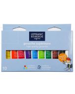 Tube de Gouache 10 Couleurs Lefranc Bourgeois