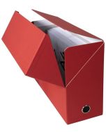 Boîte de classement Papier toilé - Dos 120 mm - Rouge : EXACOMPTA Visuel