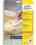 Étiquettes amovibles - Blanc - 35,6 x 16,9 mm AVERY Ecologique Lot de 2400