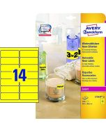 Étiquettes amovibles - Jaune fluo - 99,1 x 38,1 mm : AVERY Lot de 350 Visuel