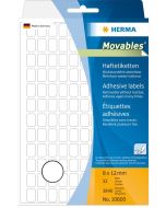 HERMA 10600 étiquettes adhésives amovibles - 12 x 8 mm - Blanc
