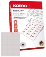 Étiquettes adhésives blanches - 63,5 x 38,9 mm : KORES L6338 Lot de 2100