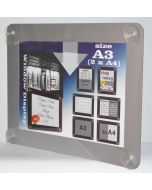 Porte Affiche à ventouses - A3 - 297 x 420 mm - Gris SECURIT (PFW-A3-GY)