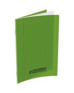 Photo Cahier Séyès / Grands carreaux Vert - Polypro - 96 pages - 170 x 220 mm CONQUERANT :