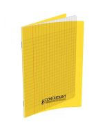 Photo Cahier Séyès / Grands carreaux Jaune - Polypro - 96 pages - 170 x 220 mm CONQUERANT :