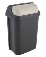Photo Poubelle avec couvercle - 25 litres - Graphite/Crème KEEEPER Rasmus