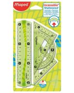 Photo Matériel de géométrie - Règle, équerres et rapporteur MAPED Mini Flex Vert