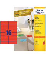 Photo Étiquettes autocollantes Rouges 105 x 37 mm AVERY 3452