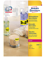 Photo Étiquettes amovibles - Jaune fluorescent - 63,5 x 29,6 mm AVERY L600425