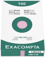 Photo Fiches Bristol lignées - 100 x 150 mm - Rose EXACOMPTA Image