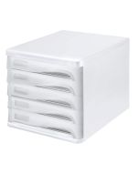 Photo Bloc de rangement - 5 tiroirs - Blanc/Gris clair : HELIT H6129482