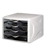 Photo Bloc de rangement - 4 tiroirs : HELIT Caméléon Blanc Dark Hexagon H6129695