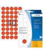 Photo HERMA : Lot de 1280 étiquettes adhésives rondes - 19,0  mm - Rouge