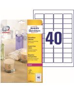 Photo Étiquettes adhésives résistantes - 45,7 x 25,4 mm - Transparent AVERY