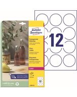 Photo Étiquettes adhésives résistantes - Diamètre de 60 mm - Transparent AVERY