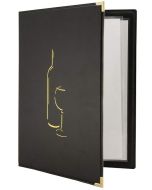 Photo Carte des vins A4 - Imitation cuir - Noir : SECURIT Classic