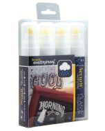 Feutre à craie liquide Waterproof 7 - 15 mm - Blanc : SECURIT Lot de 4 Image