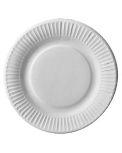Assiette jetable en carton - Diamètre de 190 mm : PAP STAR Pure Lot de 100 Visuel