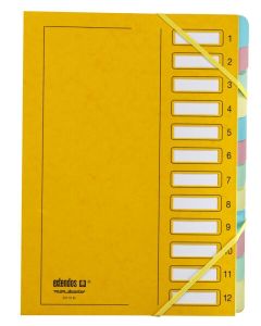Trieur Papier à élastiques de 12 compartiments - Jaune : EXTENDOS Visuel
