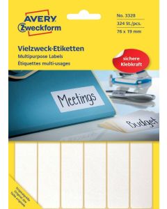 AVERY : Etiquettes adhésives 76 x 19 mm - Blanc 3328