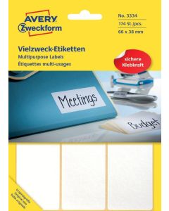AVERY 3334 : Etiquettes adhésives 66 x 38 mm - Blanc Modèle