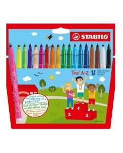 Boîte de 18 Feutres - Trio A-Z - Assortiment : STABILO