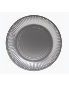 Assiette jetable en carton - Argent - 230 mm PRO NAPPE Lot de 10