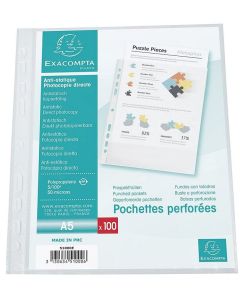 Photo Lot de 100 Pochettes perforées - 170 x 220 mm EXACOMPTA