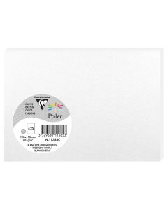 Photo POLLEN Carte Blanc irisé 110 x 155 mm C6 11385C Clairefontaine