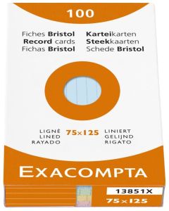 Photo Fiches Bristol lignées - 75 x 125 mm - Assortiment EXACOMPTA Image
