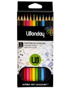 Boite de 12 Crayons de couleur - Assortiment WONDAY