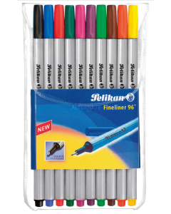 Photo 940676 PELIKAN : Lot de 10 feutres Fineliner 96 - Assortiment de couleurs