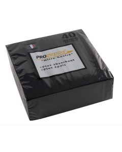 Serviettes de table Micro-Gaufrées - 380 x 380 mm - Noir PRO NAPPE Lot de 40 - image