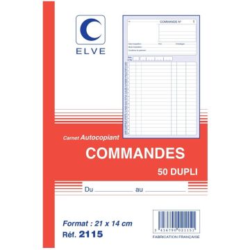 Photo Carnet de commandes 210 x 140 mm - Autocopiant Dupli ELVE