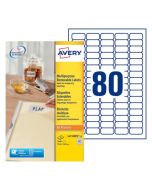 Étiquettes amovibles blanches 35,6 x 16,9 mm AVERY L4732REV-25