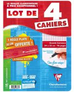 CLAIREFONTAINE 646361C : Lot de 4 cahiers - 96 pages - 240 x 320 mm