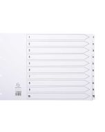 Jeu de 10 Intercalaires numériques en carte blanche - 1 à 10 - 430 x 297 mm A3 : EXACOMPTA