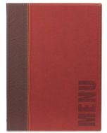 Protège-menus A4 - Imitation cuir - Bordeaux : SECURIT Trendy image