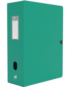 Photo OXFORD : Boite de classement Memphis avec bouton - Vert - Dos de 100 mm