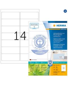 Étiquettes adhésives - 99,1 x 38,1 mm - Blanc : HERMA Lot de 1400 photo