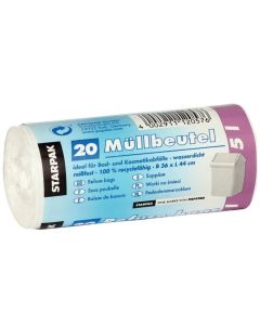 Photo PAPSTAR : Lot de 20 sacs poubelle - 5 litres - Blanc