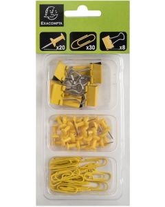 Kit d'attaches - 58 pièces - Jaune : EXACOMPTA Iderama image