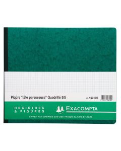 EXACOMPTA 16310E : Registre quadrillé à tête paresseuse - 270 x 320 mm couverture