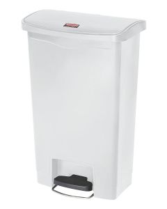 Poubelle à pédale avec couvercle - 50 litres - Blanc : RUBBERMAID Visuel