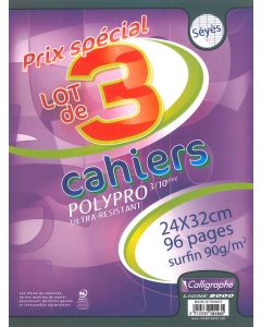 CALLIGRAPHE 19193C : Lot de cahiers Séyès - POLYPRO - 96 pages - 240 x 320 mm