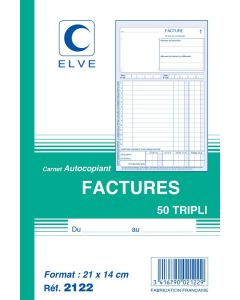 FACTURES Carnet autocopiant Tripli - 210 x 140 mm Elve 2122