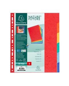Jeu de 6 Intercalaires A4 maxi en carte lustrée - Assortiment EXACOMPTA